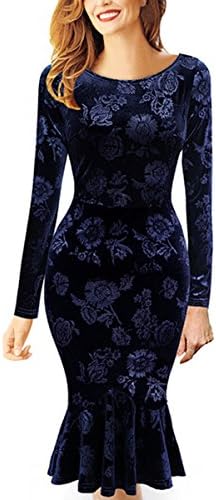 VENFLON Women Long Sleeve Slimming Office Work Business Party Bodycon Pencil Dress (0001) (S)