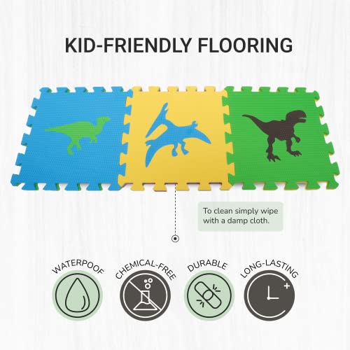 Tadpoles Dinosaur Foam Playmats for Kids 16 Interlocking Foam Mats