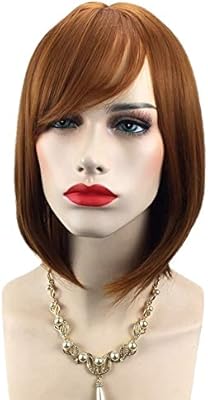 Ludonie 30cm Bobo Style Shoulder Length Straight Bang Wig Women