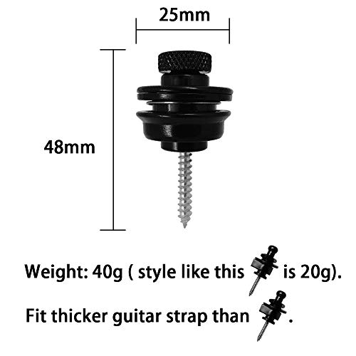 Wolfride 4PCS Guitar Strap Locks Bass Strap Lock Buttons Black