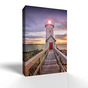 Canvas Wall Art Lighthouse Pictures Home Wall Decorations for Bedroom Living Room Paintings Canvas Prints Framed - 12x18 inches