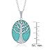 Beaux Bijoux Sterling Silver Natural Stone Turquoise Tree of Life Oval Pendant w/ 18