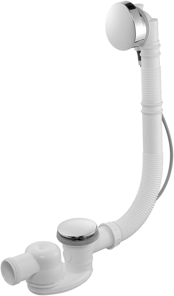 Jacob Delafon e6d015-00 Adjustable Fitting with Extra-Flat Trap with Overflow, White