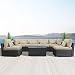 Modenzi 7G-U Outdoor Sectional Patio Furniture Espresso Brown Wicker Sofa Set (Light Beige) primary