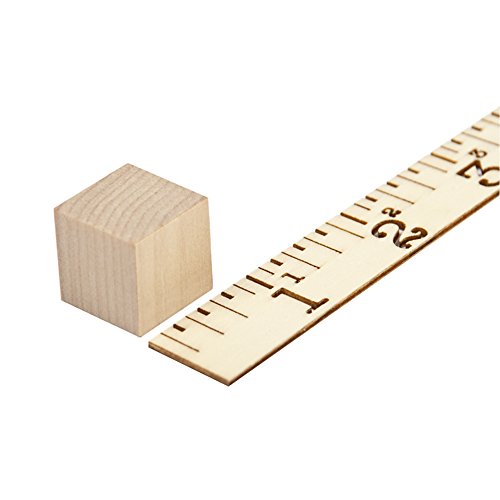 Wooden Cubes - 3/4 Inch - Wood Square Blocks for Math, Puzzle Making, Crafts & DIY Projects (3/4") - by Craftparts Direct - Bag of 100