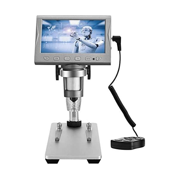 TOPQSC Digitales Mikroskop 4,5 Zoll Fernbedienung LCD Digital Mikroskop Tragbar 9 Languages 1080P Lupe Electron…