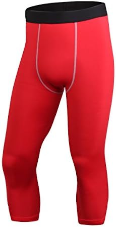 Etopsell Men's Skin Fit Quick Dry Running Leggings 3/4 Compression Capris Pants