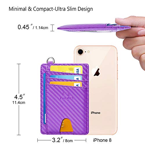 FurArt Slim Minimalist Wallet, Front Pocket Wallets, RFID Blocking, Credit Card Holder with Disassembly D-Shackle