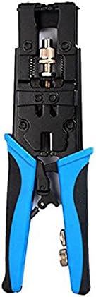 Multifuntional Coax Compression Connector Adjustable Tool for RG58 RG59 RG6 F BNC RCA, Universal Wire Cutters, Deluxe Cable Crimper