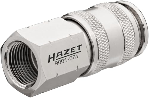 HAZET Compressed Air Quick Coupling 9001-061.3/8 Inch Internal Thread, Compatible with Various System Nipples, Durable and Durable, One-Handed Operation, for Air Connection Nipples