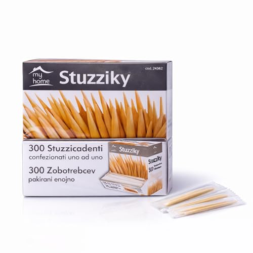 LifeChic Cure-Dents en Bois 300 pièces, Beige, 6,5 cm