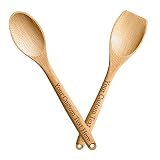 Customized 3D Laser Engraved Custom Personalized Set Of 2 Wooden Spoons Birthday Christmas Easter Anniversary Wedding Gift