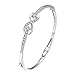 [Eternity Love] Women's 925 Sterling Silver Plated Infinity Bangle Friendship Sister Cuff Bracelets TIVANI Collection Jewelry Gifts