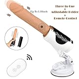 Realistic Telescopic Remote Control Suction Cup Vibrator Clitoris Vagina G-spot Stimulator with Adjustable Holder, Treediride 7 Telescopic & 7 Vibrating Modes USB Rechargeable Skin-friendly Adult Toys