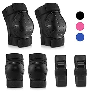 IPSXP Protective Knee Pads, Protective Gear with knee elbow wrist pads for kid children teenager for Rollerblading…