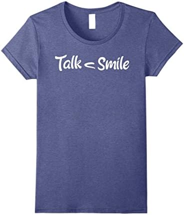 Womens Talk Less Smile More Burr s famous quote to Hamilton T-Shirt Small Heather Blue