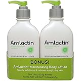 AmLactin Alpha-Hydroxy Therapy Moisturizing Body Lotion for Dry Skin, Fragrance-Free, 15.8oz Twin Pack (7.9oz per bottle)