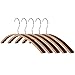 Wooden Suit/Coat hanger super stylish high-end walnut hanger with sturdy double screwed chrome hook and skirt/dress hooks underneath-Natural finishing-5pack
