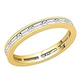 KATARINA Round and Baguette Cut Diamond Eternity Band in 14K Yellow Gold (5/8 cttw, G-H, I2-I3) (Size-4)