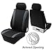 Elantrip Front Car Seat Covers Waterproof Universal Fit Airbag Armrest Compatible for Cars SUVs Trucks Vans (Black and Grey)