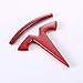 TK-KLZ 3D Metal Car Side Fender Rear Trunk Emblem Sticker Badge Decals for Tesla Roadster Model S Model X Model 3 TESLASUV Decorative Accessories (Red)