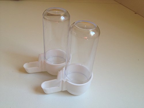 Power of Dream Plastic Bird Canary Budgie Cockatiel Seed and Water Feeder Dispenser Transparent
