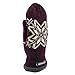 BRUCERIVER Women Snowflake Knit Mittens with Warm Fleece Lining Size L (Aubergine)