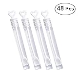 NUOLUX Bubble Sticks Wand,Wedding Bubble Wand Heart Tube Bubble Stick,48pcs(Only Tube)