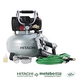 Hitachi KNT50AB Brad Nailer and Compressor Combo Kit, 6 Gallon Pancake Air Tank, 5/8" to 2" Brad Nails, Includes 25' Air Hose (Discontinued by the Manufacturer)