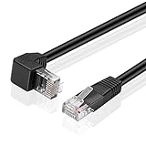 TNP Cat6 Ethernet Cable (Right Angle Down, 6 FT) - RJ45 90 Degree Network Connector 500 MHz 10 Gigabit Gold Plated Patch Plug Wire LAN Cord For PS4 Fire-Stick Xbox One Smart TV Gaming & Computer