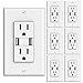 Sunco Lighting 6 Pack - UL Listed- High Speed USB Port Charger and Duplex Receptacle 15-Amp, 3.1A Charging Capability, Tamper Resistant Outlet- Wall-Plate Included