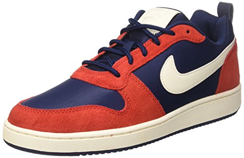 Nike Men's Court Borough Low Premium Basketball Shoe Midnight Navy/Sail-University Red 9.5