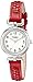 Timex Women's T2N661 Weekender Petite Silver-Tone Watch with Red Leather Band