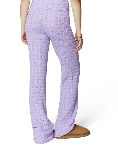 FLORENCE BY MILLS WOMEN’S LE POINTELLE SWEATER LACE WIDE LEG PANT, MILLIE LAVENDER, XX-SMALL