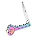 Huayang| Opening Tactical Folding Knife, Key Folding Knife Key OK Printed Camping Outdoor Survival Pocket Knife Folding Blade Key Shaped Knife Gift with Free Tower Key Chain