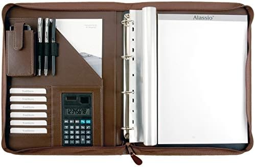 Alassio VITERBO 30053 Ring Binder DIN A4 Format Writing Case Made of FINEtouch Imitation Leather Document Folder Brown Approx. 29 x 36 x 5 cm - Image 4