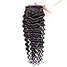 JOYFUL QUEEN 10 Inch 4x4 Brazilian Deep Wave Lace Closure Human Hair Free Part 8A Pre Plucked Lace Closure 100% Brazilian Virgin Hair Curly Lace Closure Natural Color