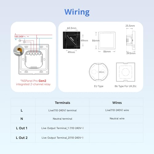 SONOFF NSPanel Pro Gen2 Smart Control Panel with Relay - Zigbee Hub & Matter Bridge, Home Assistant Integration, Thermostat, Security Alarm, 2.4/5GHz Wi-Fi, Works with Alexa, Google, Apple Home(Black)