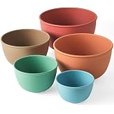 Bamboozle Mixing Bowls | 5 Piece Plant-Based Nesting Bowl Set | Matte Finish | Multi-Color | Dishwasher and Microwave Safe | Desert Bloom
