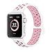 AdMaster Compatible for Apple Watch Bands 38mm,Soft Silicone Replacement Wristband for iWatch Apple Watch Series 1/2/3 - M/L White/Light Pink