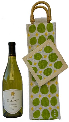 ECOBAGS Products Jute Twinkle Holiday Gift/Wine Bag~ Dual-Handle Gift Bag