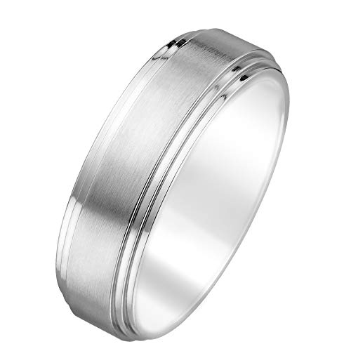 Brilliant ExpressionsCobalt Wedding Band with Satin Center and Double-Stepped Edge, 7mm or 9mm