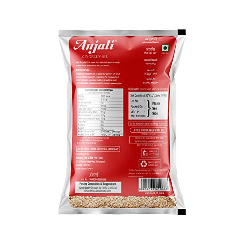 Anjali Cold Pressed Gingelly / Sesame Oil (1 Litre Pouch) Smart