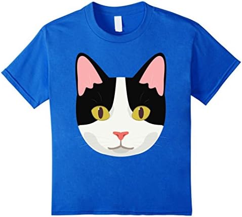 Kids Cat face T Shirt tees for men women teen boys girls kids 4 Royal Blue