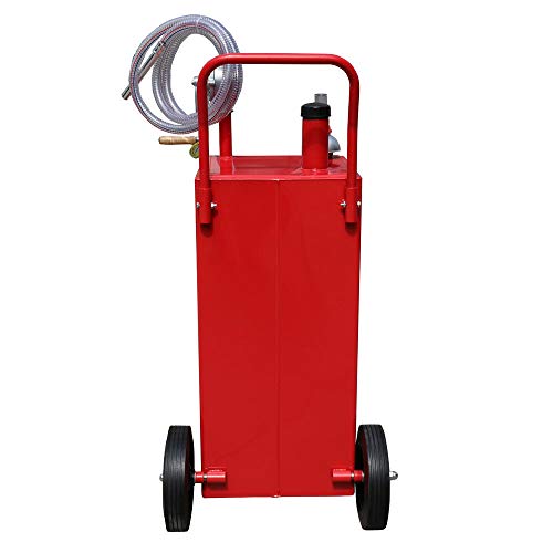 W4-Moto Portable 30 Gallon Gas Caddy Diesel Fluid Fuel Transfer Tank Rotary Pump Siphon