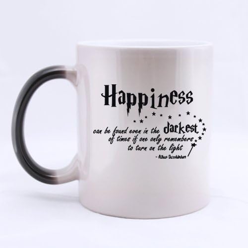 Custom Harry Potter Coffee Mug, Happiness can be found even in the darkest of times if one only remembers to turn on the light