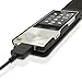 iGadgitz Black Leather Flip Case Cover for Sony Walkman NWZ-A15 NWZ-A17 NW-A25 NW-A27 8GB 16GB 32GB & 64GB with Detachable Carabiner + Belt Loop + Magnetic Closure + Screen Protector