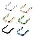 Jstyle 14-18G 6 Pcs a Set 316L Stainless Steel Septum Piercing Nose Ring Retainer U-Shaped