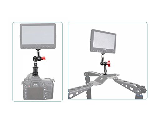 Dazzne 11 inch Adjustable Aluminum Alloy Articulating Friction Magic Arm & Large Super Clamp for DSLR Camera Rig, LED Lights, Flash Light, LCD Monitor (11 inch)