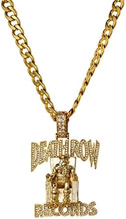 Simulated Micro-Hole Ice Out Bling Prisoner Death Row Pendant with Cuban Rope Chain Section Hip Hop Necklace